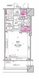 コンシェリア西新宿タワーズウエスト 19階 間取り図