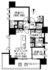 プレミスト新宿山吹 10階 間取り図