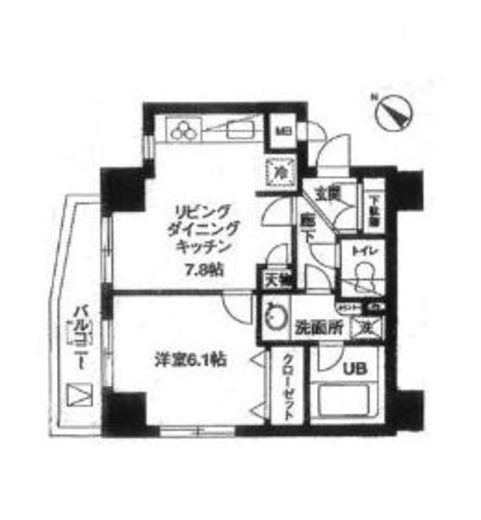 マイキャッスル中目黒2 5階 間取り図