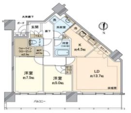 シティタワー品川 28階 間取り図