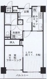 朝日広尾マンション 9階 間取り図