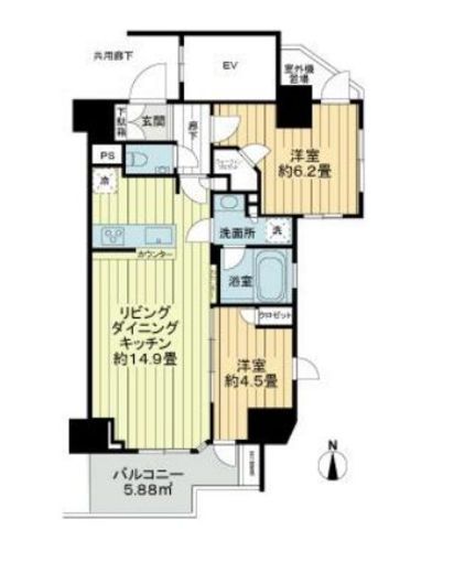 オープンレジデンシア文京本郷 2階 間取り図