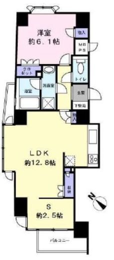 クレド茗荷谷 7階 間取り図