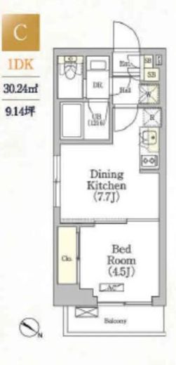 サークルズ神保町Ⅱレジデンス (CIRCLES神保町Ⅱレジデンス) 1106 間取り図