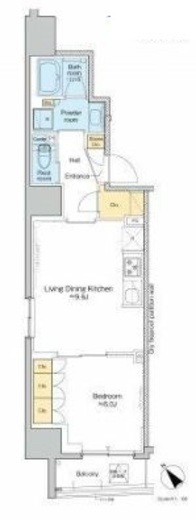 プラウドフラット文京千駄木 1102 間取り図