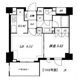 ピアース中目黒ローレルアイ 2階 間取り図