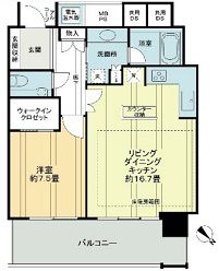 ライオンズタワー月島 27階 間取り図