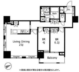 ザ・パークタワー東京サウス 4階 間取り図