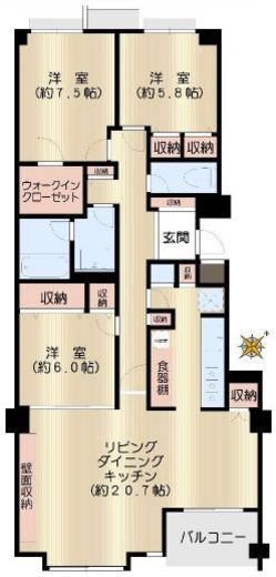 グランドメゾン大塚仲町 3階 間取り図