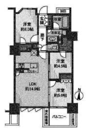 プライムパークス品川シーサイド ザ・タワー 26階 間取り図