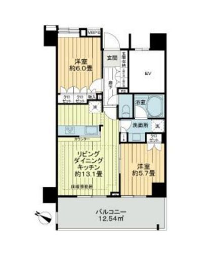 ライオンズ墨田押上 9階 間取り図
