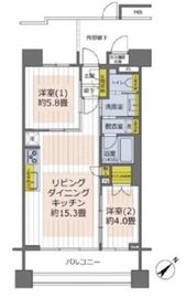 イニシア築地レジデンス 6階 間取り図