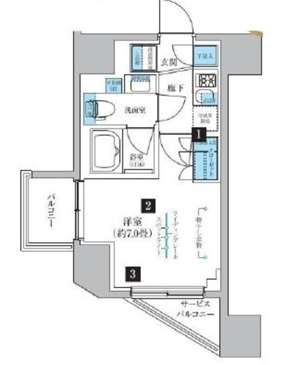 クレヴィアリグゼ北品川Ⅱステーションコート 1402 間取り図