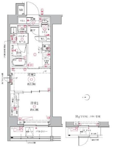 クレイシアIDZ祐天寺 1階 間取り図