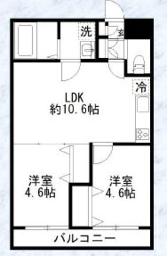 カルディアⅢ西馬込 102 間取り図