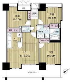 アップルタワー東京キャナルコート 5階 間取り図