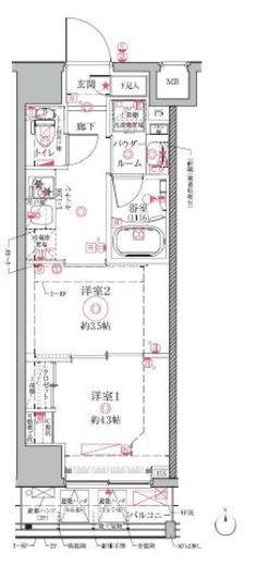クレイシアIDZ祐天寺 5階 間取り図