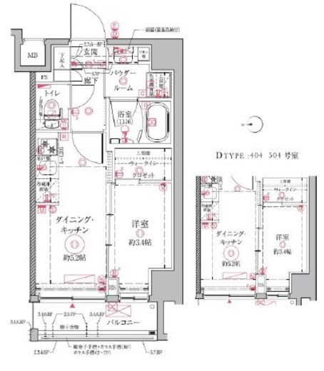 クレイシアIDZ祐天寺 6階 間取り図