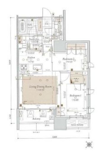 アネシア築地ステーションレジデンス 5階 間取り図