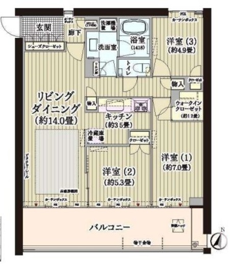 ガーデニエール砧ウエスト 105 間取り図