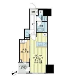 ライオンズミレス蔵前 9階 間取り図