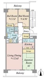 ファミリータウン東陽 5階 間取り図