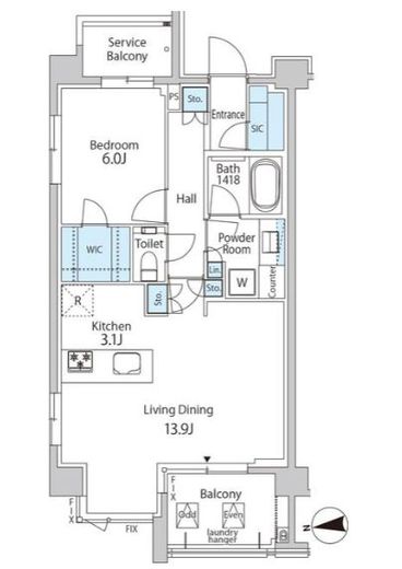 グリーンレジデンス赤坂 501 間取り図