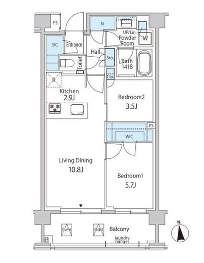 グリーンレジデンス赤坂 507 間取り図