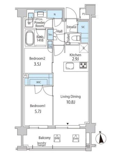 グリーンレジデンス赤坂 308 間取り図