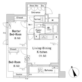 パークキューブ代々木富ヶ谷 405 間取り図