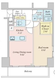 プラウドフラット神楽坂2 801 間取り図