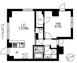 スクリブ千駄ケ谷 304 間取り図