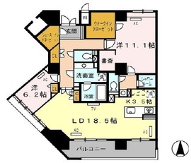 ロイヤルパークス豊洲 1205 間取り図