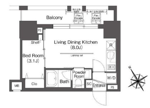 BluRock後楽園 1209 間取り図
