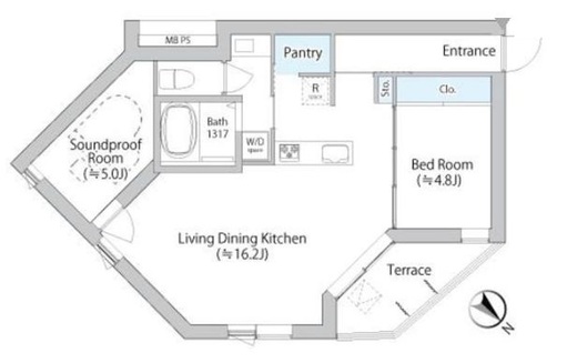 プリファード洗足 305 間取り図