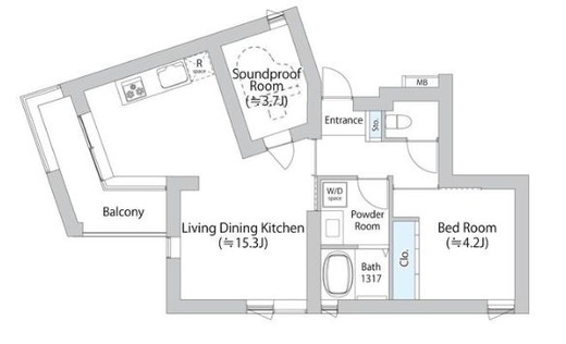 プリファード洗足 301 間取り図