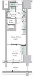 ONE ROOF RESIDENCE TAMACHI (ワンルーフレジデンス田町) 1002 間取り図