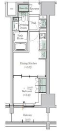 ONE ROOF RESIDENCE TAMACHI (ワンルーフレジデンス田町) 1011 間取り図