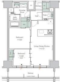 ONE ROOF RESIDENCE TAMACHI (ワンルーフレジデンス田町) 1304 間取り図