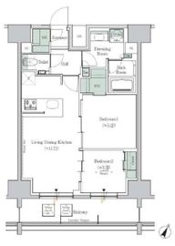 ONE ROOF RESIDENCE TAMACHI (ワンルーフレジデンス田町) 1306 間取り図