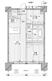 カスタリア麻布十番七面坂 1203 間取り図