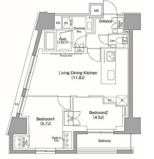 ザ・パークハビオ目黒桜邸 301 間取り図