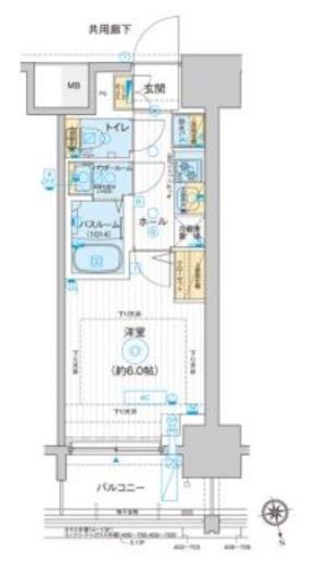 ディームス品川南大井 415 間取り図