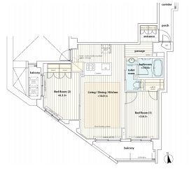 カスタリア麻布十番 301 間取り図