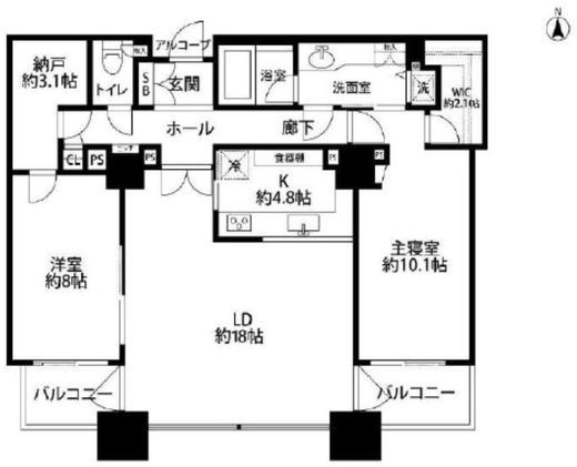 センチュリーパークタワー 35階 間取り図