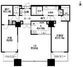 センチュリーパークタワー 35階 間取り図