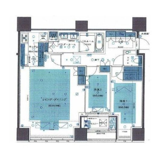 プレミストタワー白金高輪 35階 間取り図