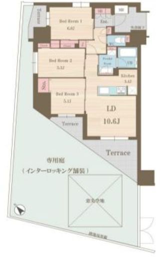 ジオ・イニシア田端 1階 間取り図