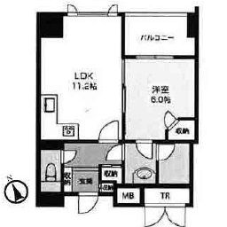 エスティメゾン五反田 1403 間取り図