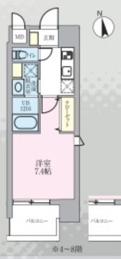 Ente Wille 南麻布 (エンテヴィレ南麻布) 701 間取り図